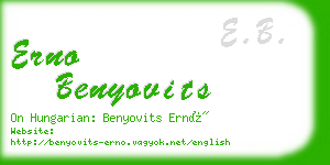 erno benyovits business card